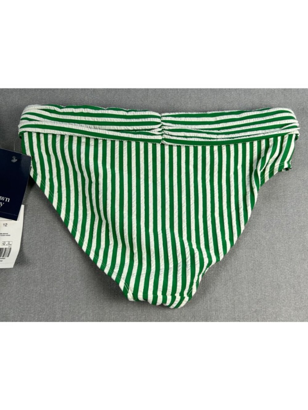 NEW Crown & Ivy Striped Halter Tankini Set Sz 12 Swimsuit Green & White Striped - Picture 6 of 9